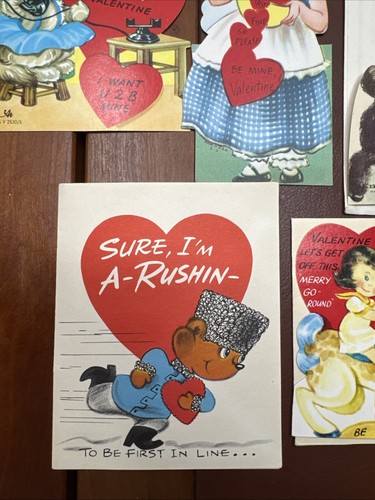 Vintage Valentine Cards Lot 11 1950’s Junk Journal Scrapbooking Used - Picture 7 of 17