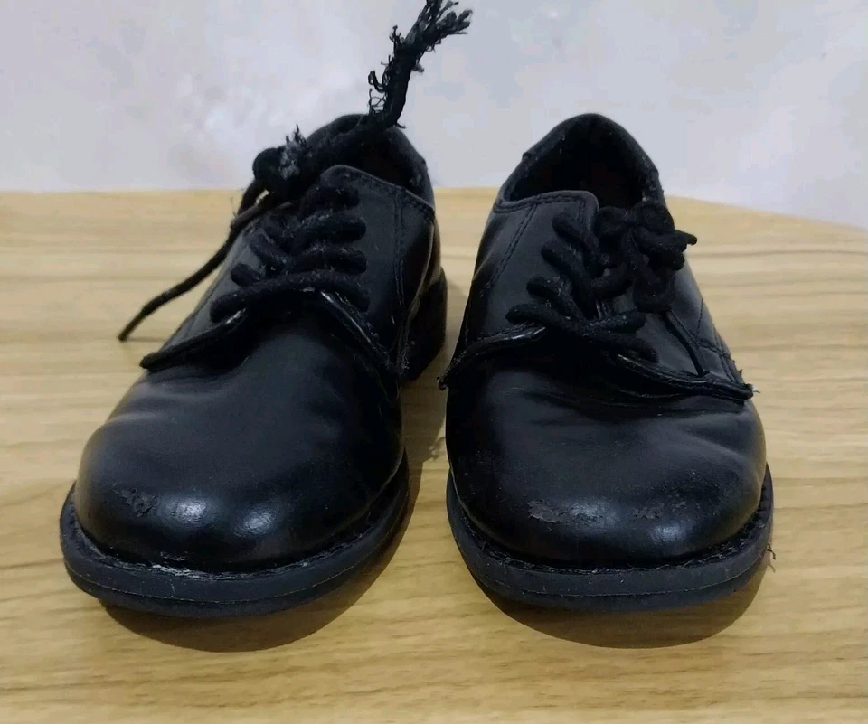Boys Children's Place Black Lace Up Formal Dress Shoes Size 13 Black ~ Used  - Image 3 of 4