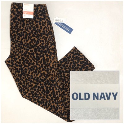 Sz 10 NWT OLD NAVY Womenâs HARPER Mid-Rise Leopard Print Crop Ankle Pants 34x25 | eBay