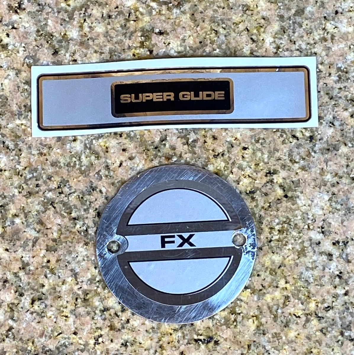 Harley Davidson FX Point Cover & NOS Super Glide Fork Decal Boat