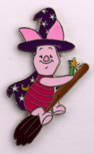 Disney Winnie the Pooh Pal Piglet Dressed as a Witch Happy Halloween pin