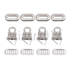 4Pieces Silver Zinc Alloy Twist Lock with Iron Sheet for Handbag Hardware