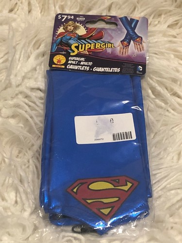 Supergirl Adult Ladies Shirt Cape Gauntlets Tights Costume SuperHero Medium 8-10 - Picture 11 of 12