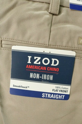 Men’s Izod American Chino Straight Khaki Pants (Flat Front) NEW! NWT - Picture 3 of 3