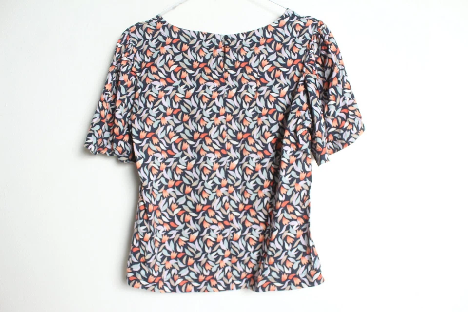 M&S Marks & Spencers Womens Floral Linen mix Top - Size 8 (ZH4) - Image 4 of 4