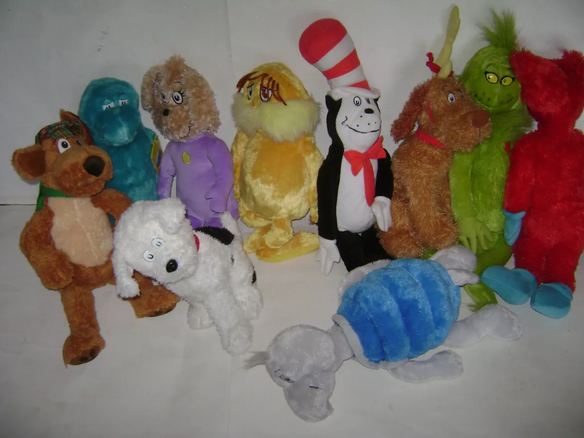 LOT OF 10 DR. SEUSS KOHL S CARES FOR KIDS PLUSH STUFFED CAT LORAX
