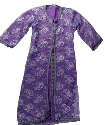 Moroccan Girls Purple 2 Piece Traditional Party Dress Caftan Tekcheeta Abaya 6
