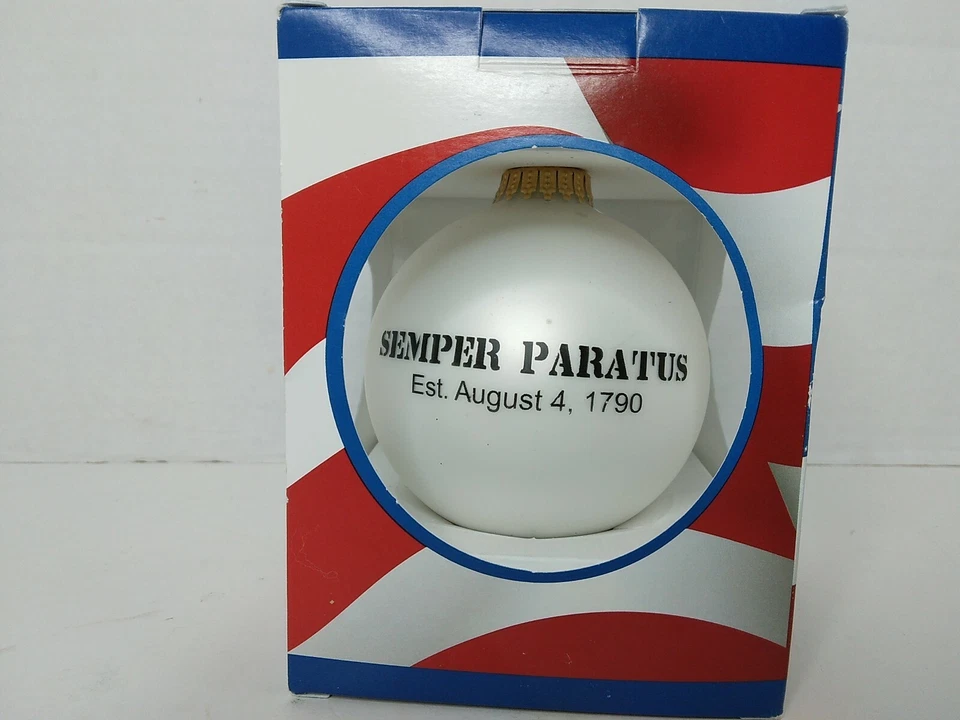 Ornamento branco de Natal Krebs Guarda Costeira dos Estados Unidos 1790 American Pride F5 - Imagem 3 de 4