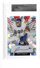 PIERRE STRONG JR. 2022 LEAF VALIANT PRE-PRODUCTION PROOF CRYSTAL RWB AUTO 1/1