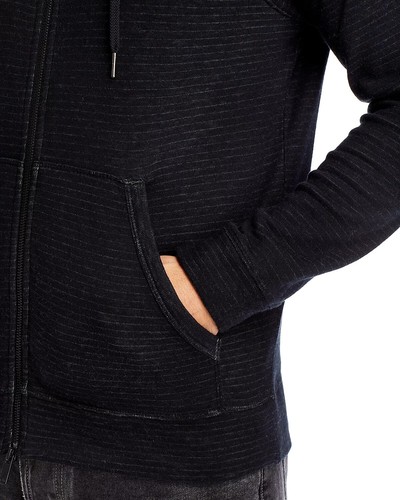 John Varvatos Men's Long Sleeve Providence Double Layer Zip Front Hoodie Black M - Picture 4 of 7