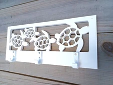 Weatherproof PVC Sea Turtle Hooks Indoor Outdoor Hat Towel Pool Rack Beach Decor