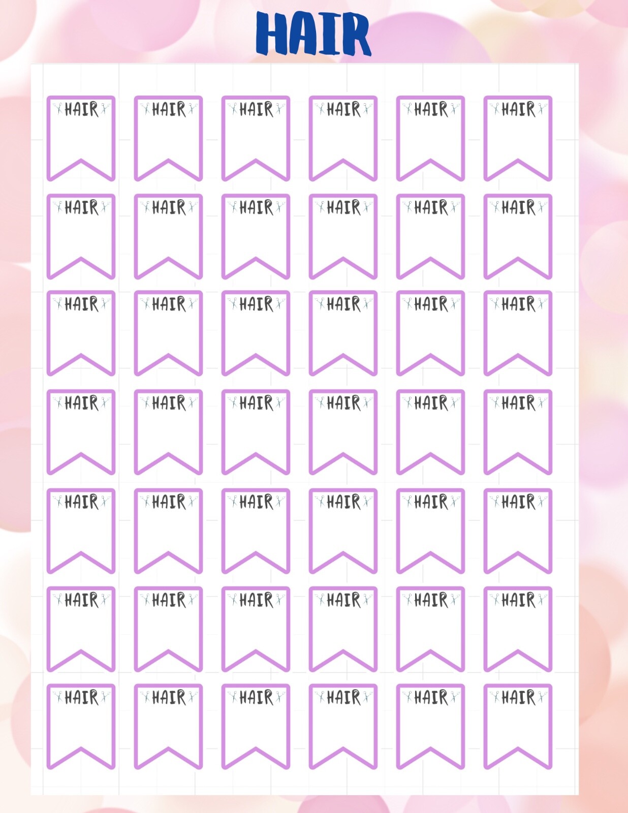 PLANNER STICKERS – PREMIUM MATTE REPOSITIONABLE – HAIR APPTS