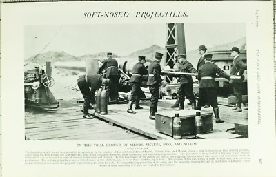 1902 PRINT TRIAL GROUND OF MESSRS VICKERS SONS & MAXIM LOADING 7.5 INCH GUN