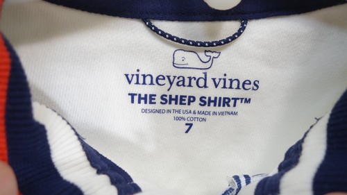 Nwt Vineyard Vines Kids Boys White Striped 1/4th Zip Sweater Pullover Size 7 - Picture 5 of 10