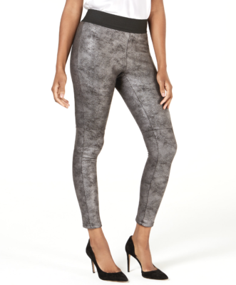 INC International Concepts Women's Pebble Faux Leather Leggings sz