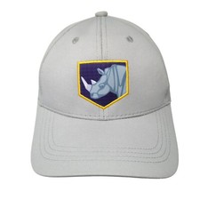 Rhinoceros Strapback Hat Gray Youth One Size Adjustable Solid 6 Panel
