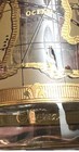 3 VTG Cera Atlas Old World Map Highball Glass Gold Carat Etched Beer Tumbler Set — photo 9