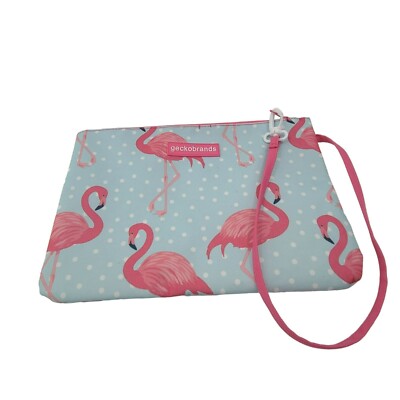 Geckobrands Women's Small Zip Up Bag Pouch Flamingo Pattern