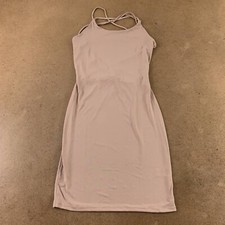 Fashion Nova Alessi Womens Bodycon Dress Beige Taupe Lace Up Stretch Mini M New