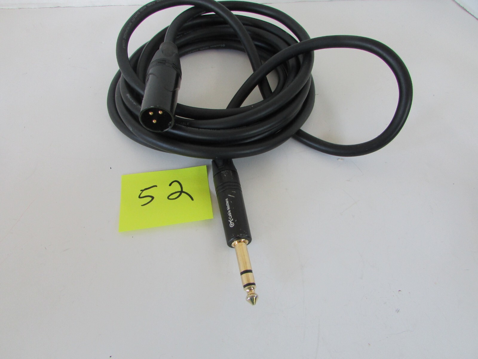 Cable Matters 6 foot Microphone Cable Black 6.35mm S2
