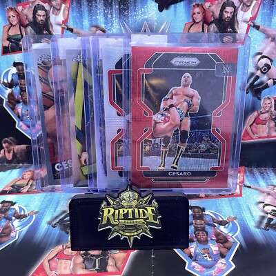 Cesaro WWE Panini Prizm 2022 Topps Chrome Lot Red Prizm Bundle