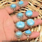 1000pcs Lot Larimar Gemstone Rings Wholesale Lots 925 Silver Plated Jewelry