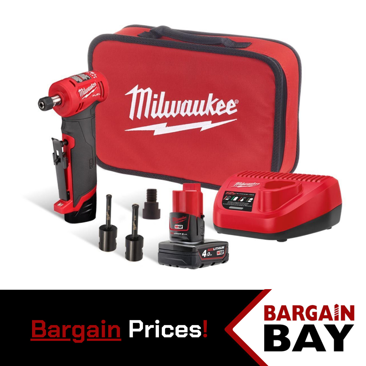 Milwaukee M12FDGA-422B 12V M12 FUEL Angled Die Grinder Kit
