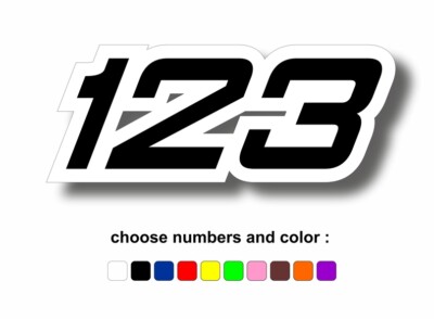 Custom sticker race vinyl dirt motorcycle motocross number PERSONALISED ref2