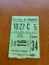 1971 Chicago Bulls v Atlanta Hawks Basketball Ticket Pete Maravich Rookie Year