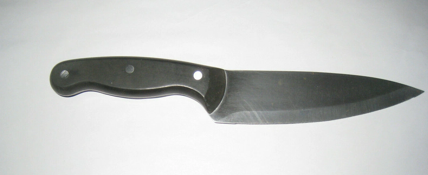 Chicago Cutlery Chef Knife Serrated 7" Blade Dark Wood Handle