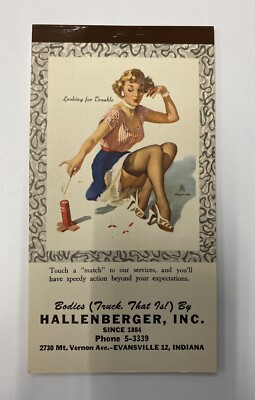 1953 Vintage Calendar/Notepad Hallenberger, Inc. Evansville,IN LooknFor Trouble 