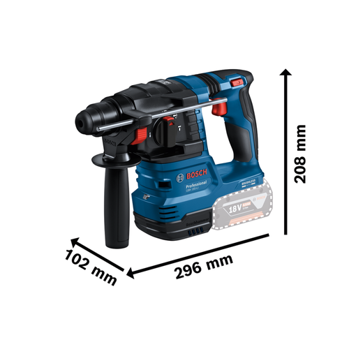 Taladro percutor a batería Bosch GBH 18V-22 Professional, SDS plus 18 voltios sin escobillas - Imagen 2 de 5