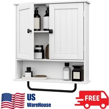 Bathroom Cabinet Wall Mounted Medicine Cabinets with Towels Bar, over the Toilet