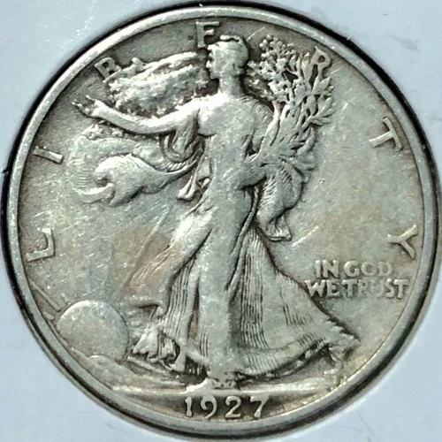 1927-S Walking Liberty Silver Half Dollar FINE+/VF
