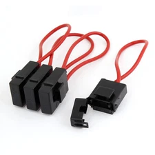 4 Pcs Inline Vane Fuse Holder Black Red DC 12V