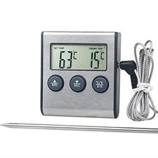 Remote Kitchen Digital Cooking Thermometer Probe Meat Food Temperature w/Timer