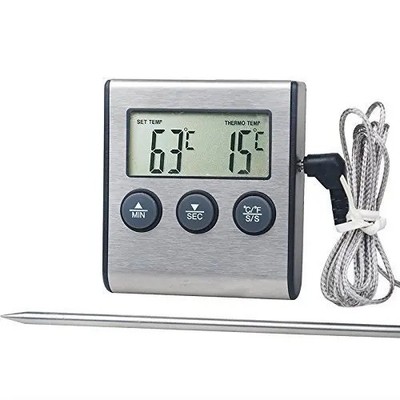 Remote Kitchen Digital Cooking Thermometer Probe Meat Food Temperature w/Timer