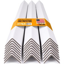 36" x 2" x 2" Reinforced Cardboard Edge Protectors, White Pack of 24 0.16...
