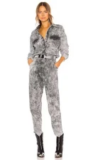 Isabel Marant Y2K Grunge Western Acid Wash Gray Jumpsuit Cotton Size 38 Idesia