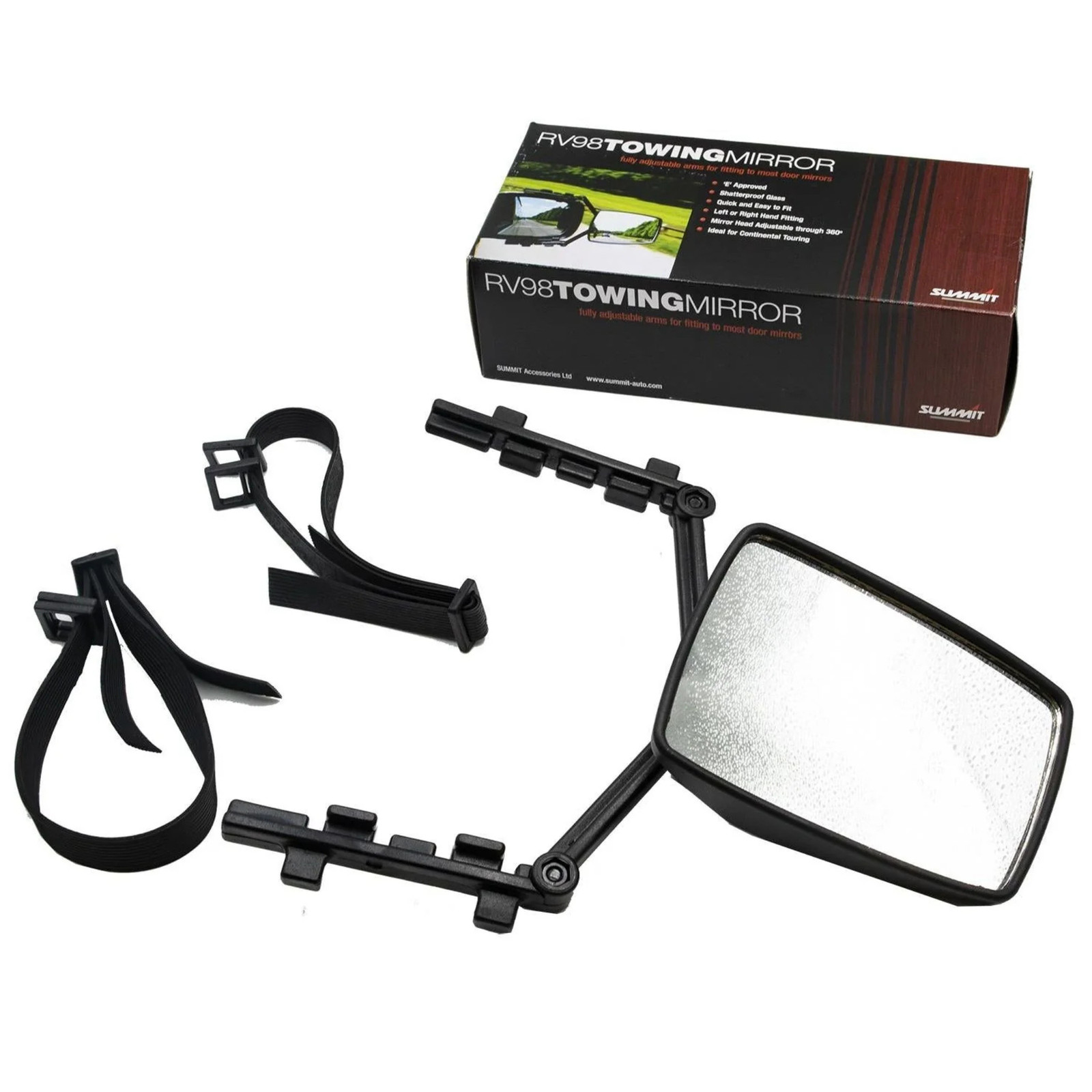 Summit Elite Towing Mirror Clamp Towing Caravan Motorhome Left Right Hand