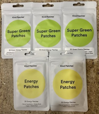 Kind Patches Bundle - 3 Super Green + 2 Energy Patches - New