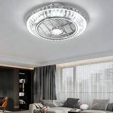 Golden Crystal Ceiling Fan Light with Remote Control Adjustable Wind Speed
