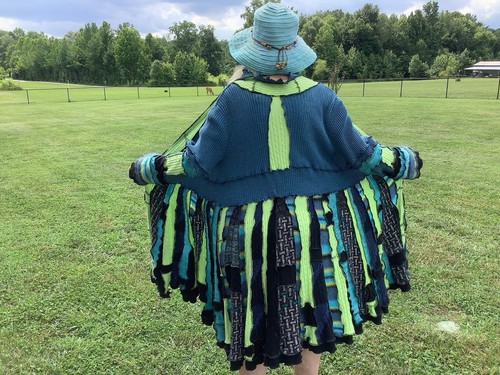 Upcycled SWEATER COAT - Patchwork Coat - Hippie Coat - Medieval Coat - Festival