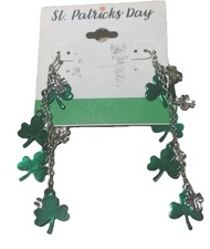 St Patricks Day Green Shamrock Earrings