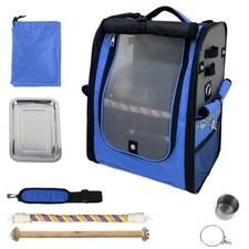 Bird Carrier Backpack - Breathable Mesh Portable Parrot Travel Cage with 2PCS...