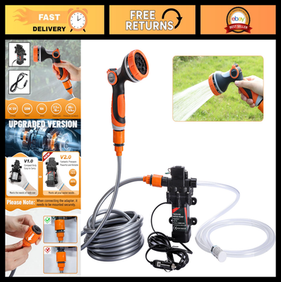 #ad Portable Electric Pressure Washer Pump 120W 80PSI 12V Powerful Cleaning Kit fo $126.99