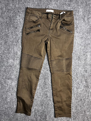 Zara Basic Z1975 Denim Zipper Skinny Jeggings Khaki- Sz. 12/32 Strechable