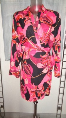 INC International Concepts Wickeloptik Hemdblusenkleid  Retro-Print Größe S/M