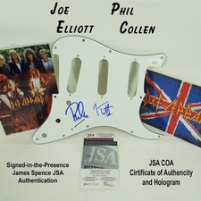 Def Leppard Joe Elliott Phil Collen Hand-Signed Fender Guitar Pick Guard JSA COA