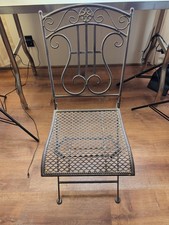 Vintage Folding Wrought Iron Chair
